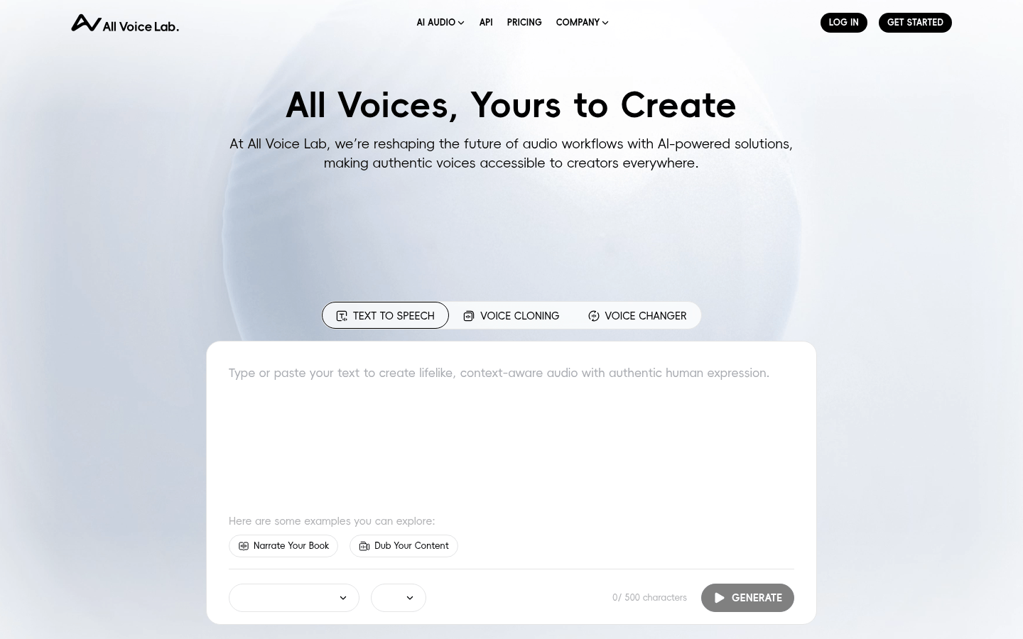 All Voice Lab: AI-Powered Voice Creation Platform