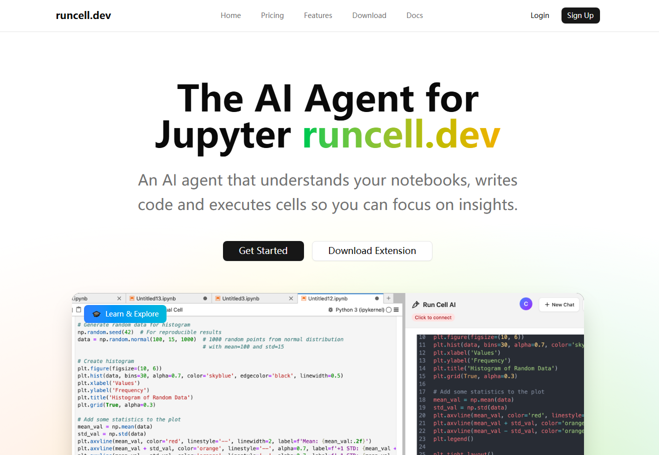 Runcell: AI-Powered Notebook Assistant