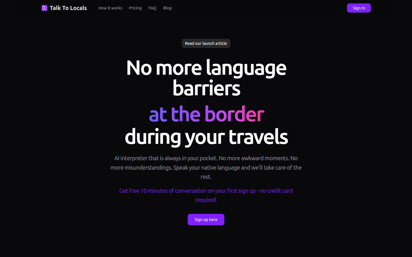 Talk To Locals - AI Pocket Translator for Travelers
