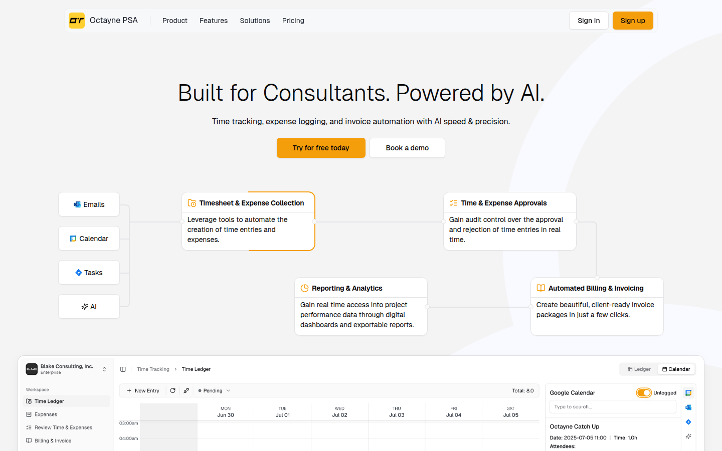 Octayne PSA: Time & Expense Management Tool