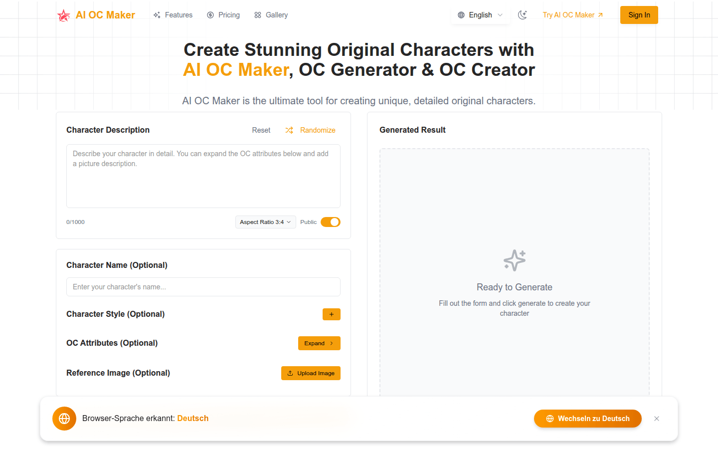 AI OC Maker - AI-Powered Character Design Tool