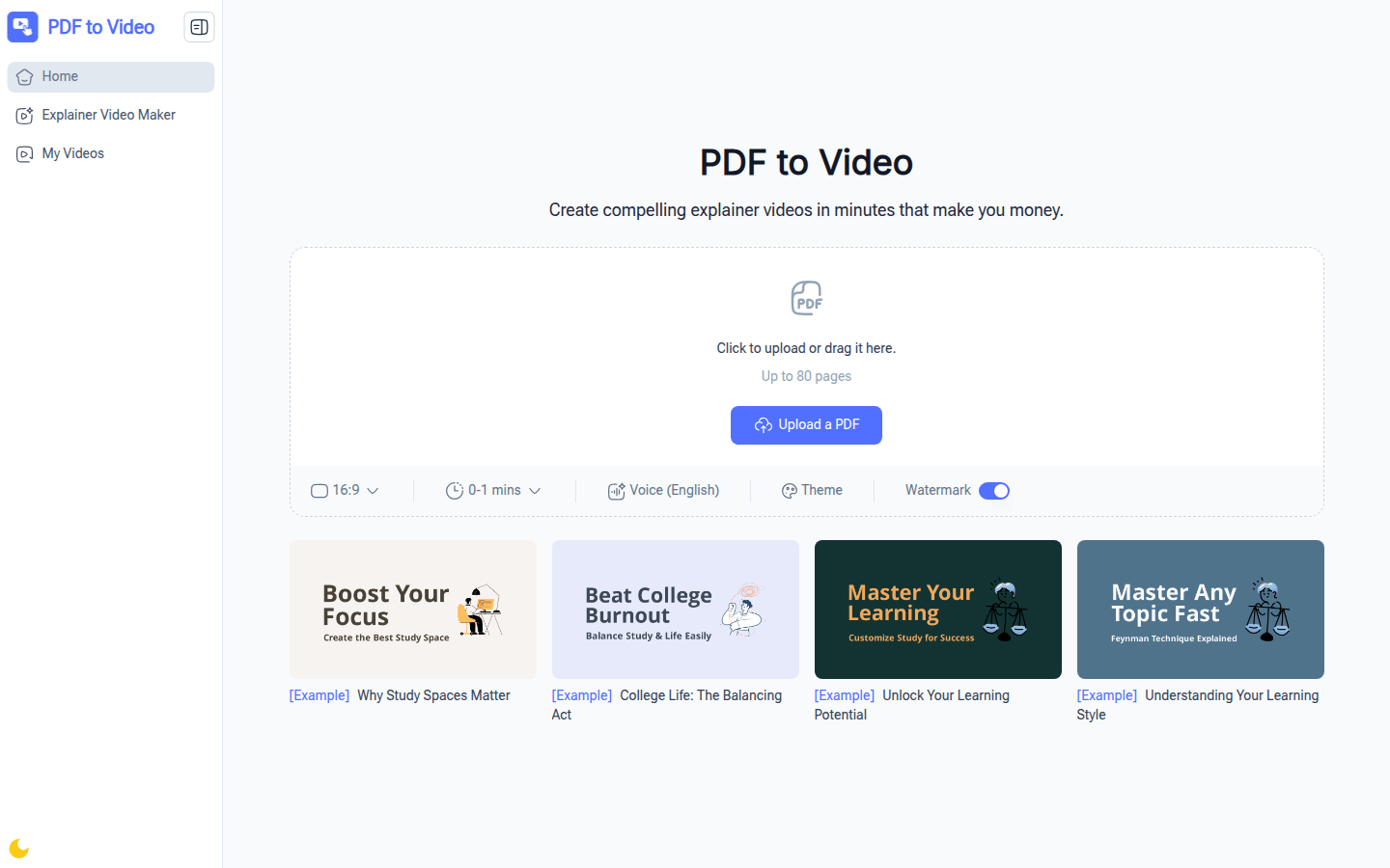 PDF转视频AI转换器