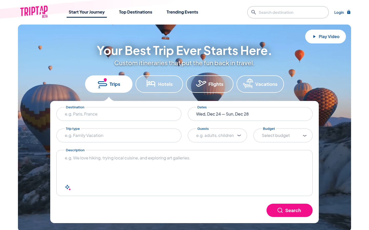 TripTap - 个性化旅行规划应用