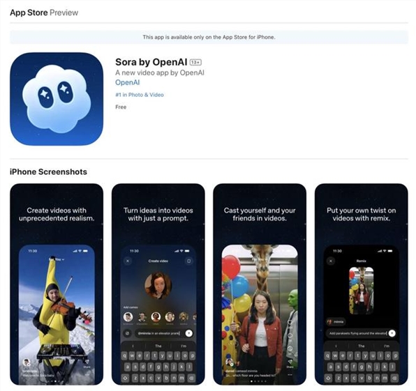 OpenAI's Sora Tops Apple App Store Charts in Just Four Days