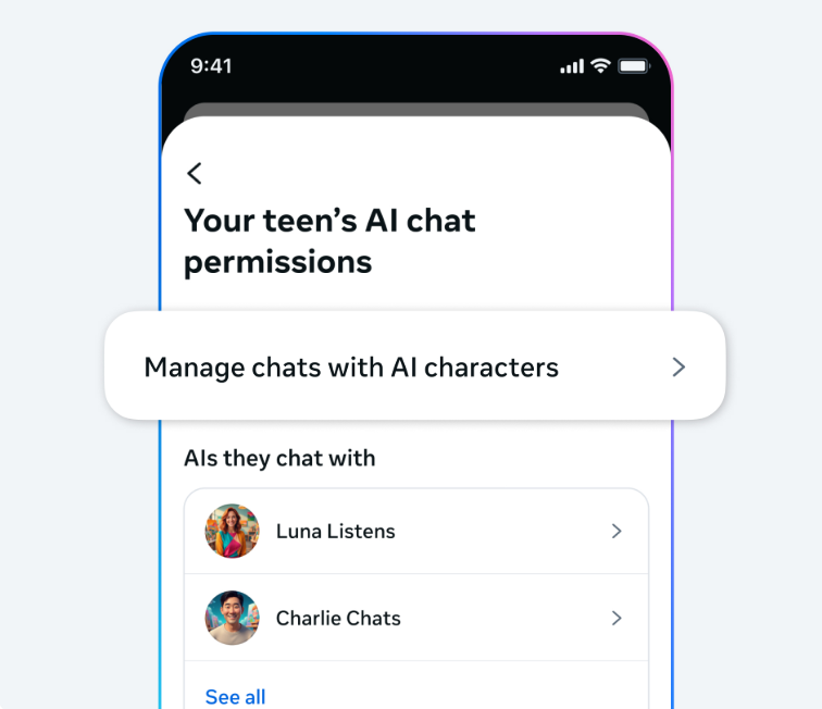 Meta增强AI聊天机器人家长控制功能