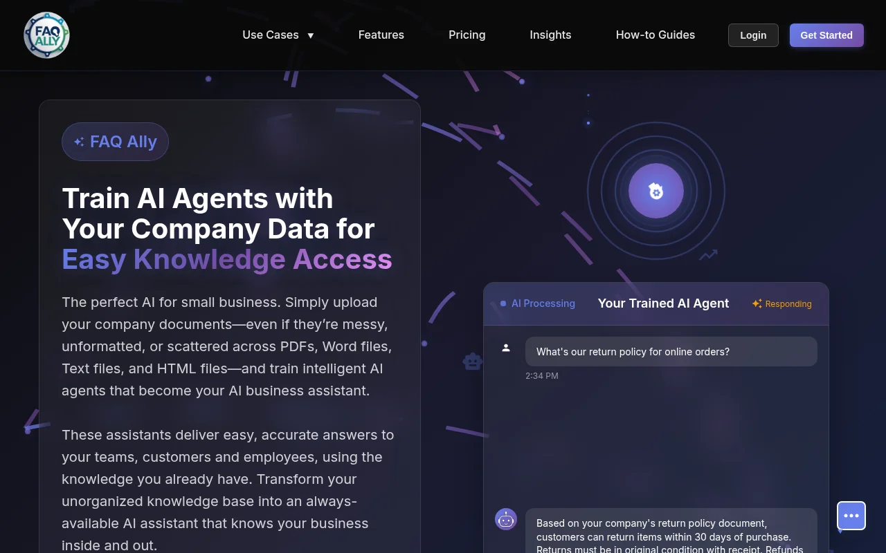 FAQ Ally：您小型企业的AI知识助手