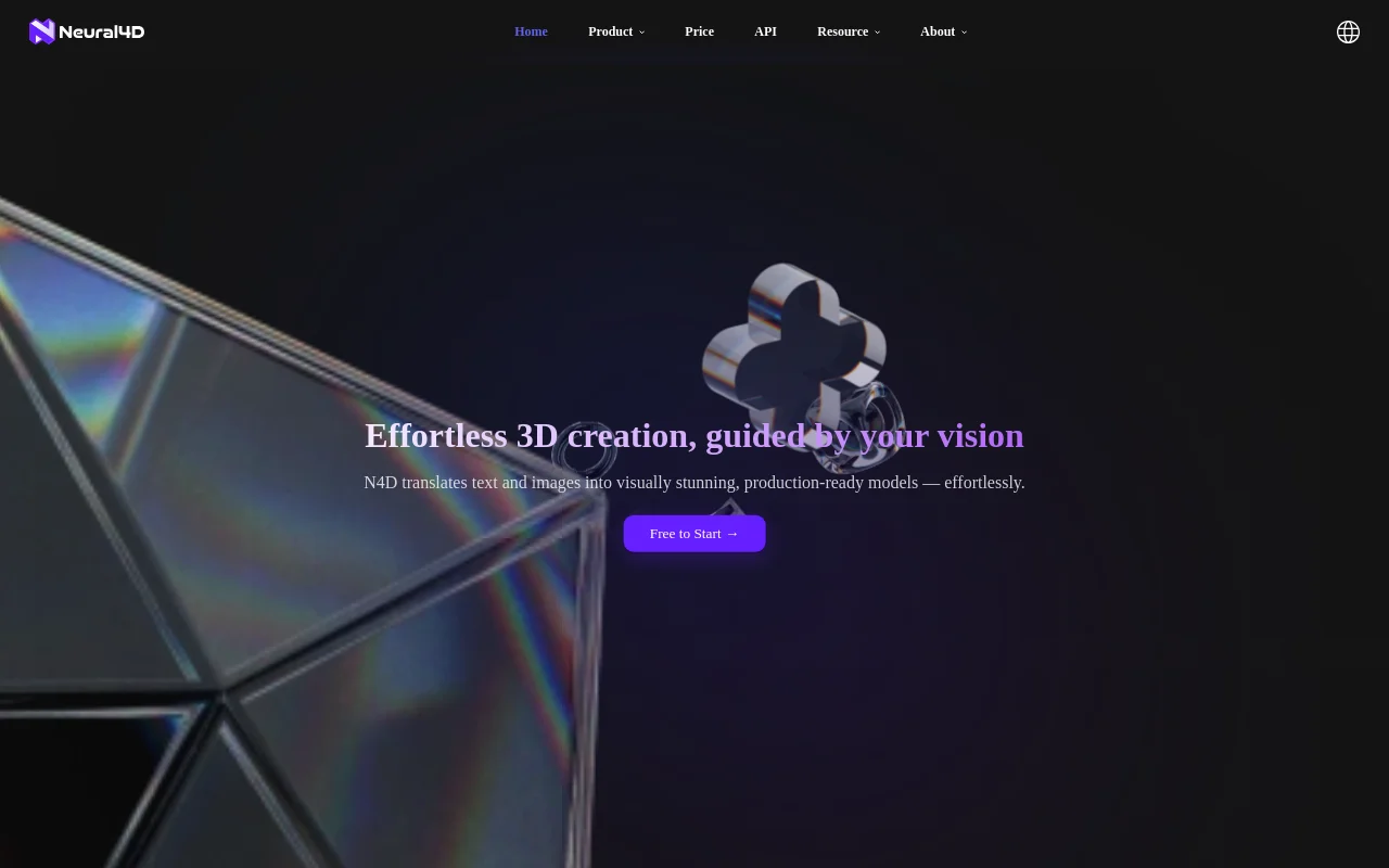 Neural4D：轻松实现AI驱动的3D模型生成