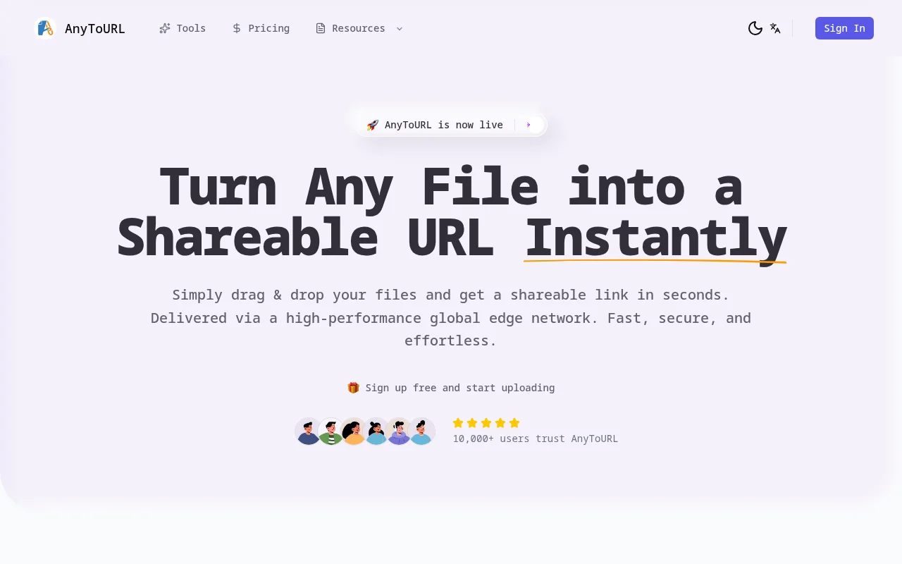 通过AnyToURL即时分享文件