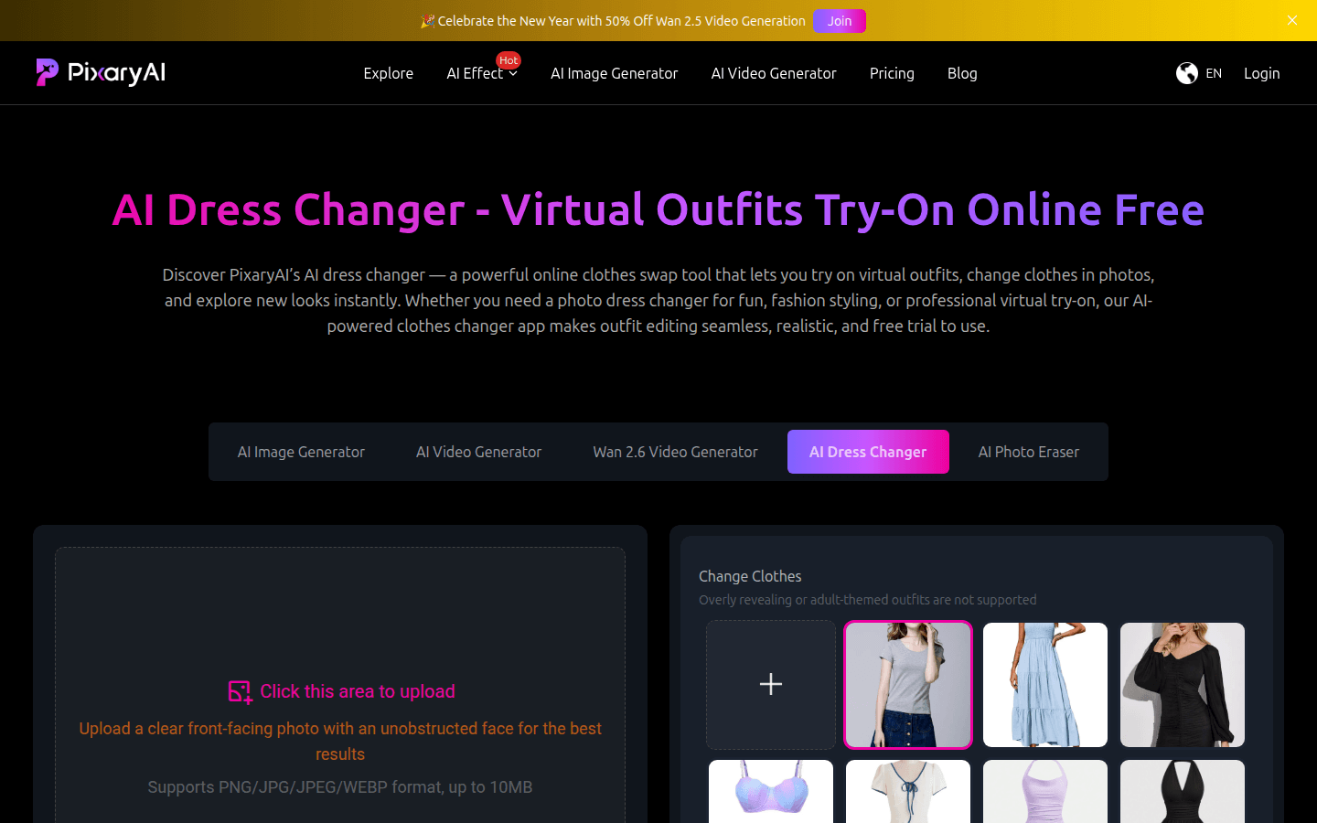PixaryAI Dress Changer - AI-Powered Virtual Try-On