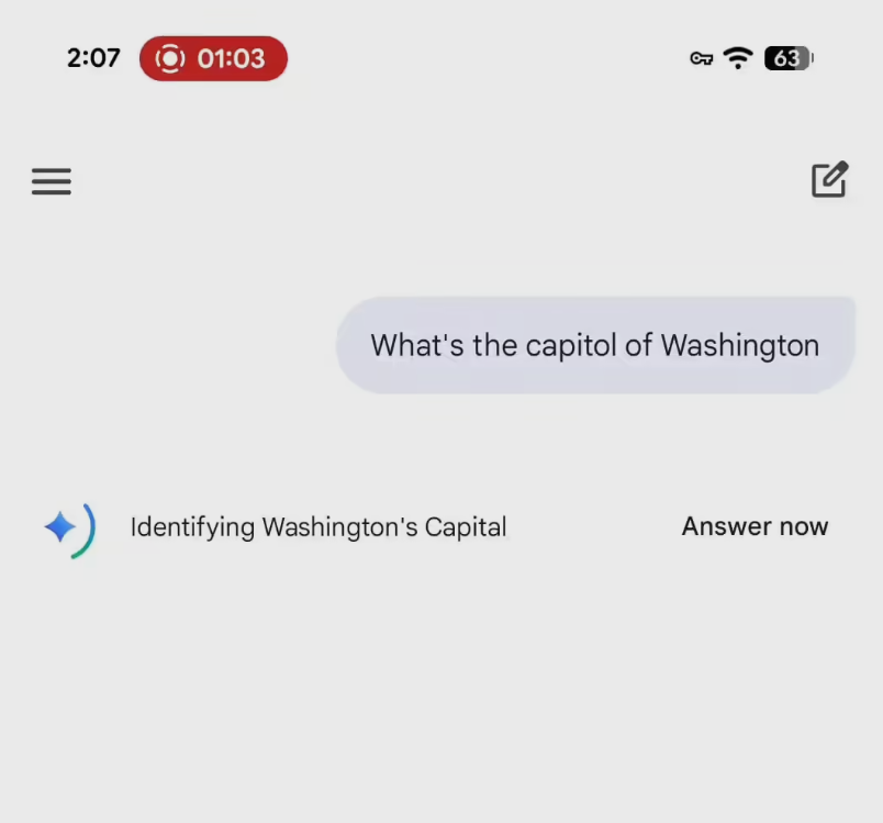 谷歌Gemini新增即时答案功能，响应更迅速