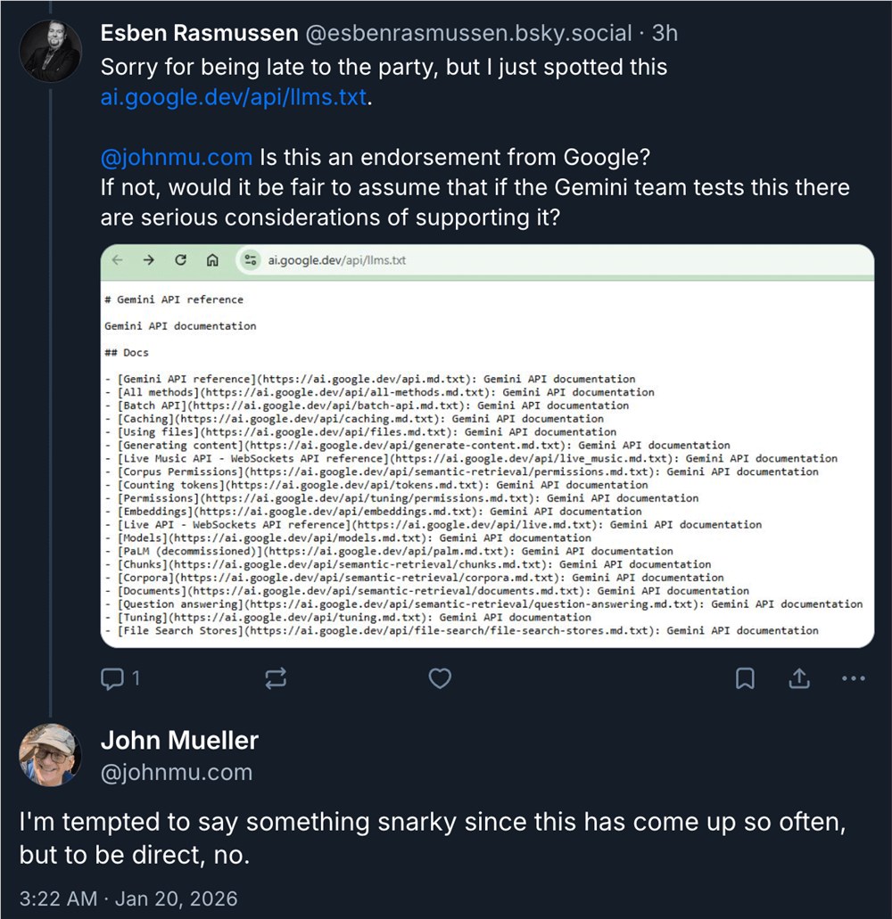 Google Clarifies: LLMs.txt File Not an Official Recommendation