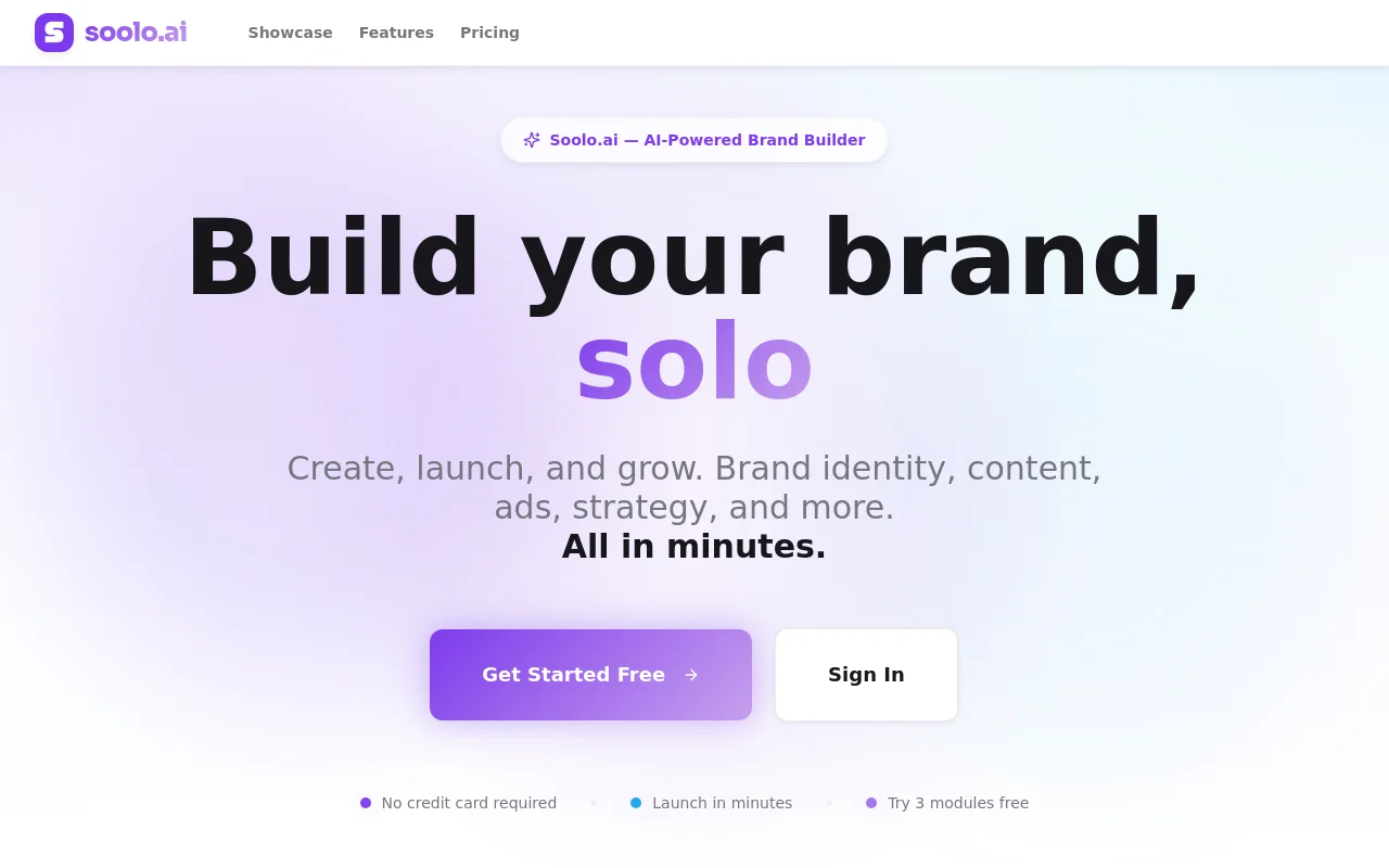 Soolo AI：您的智能品牌构建助手