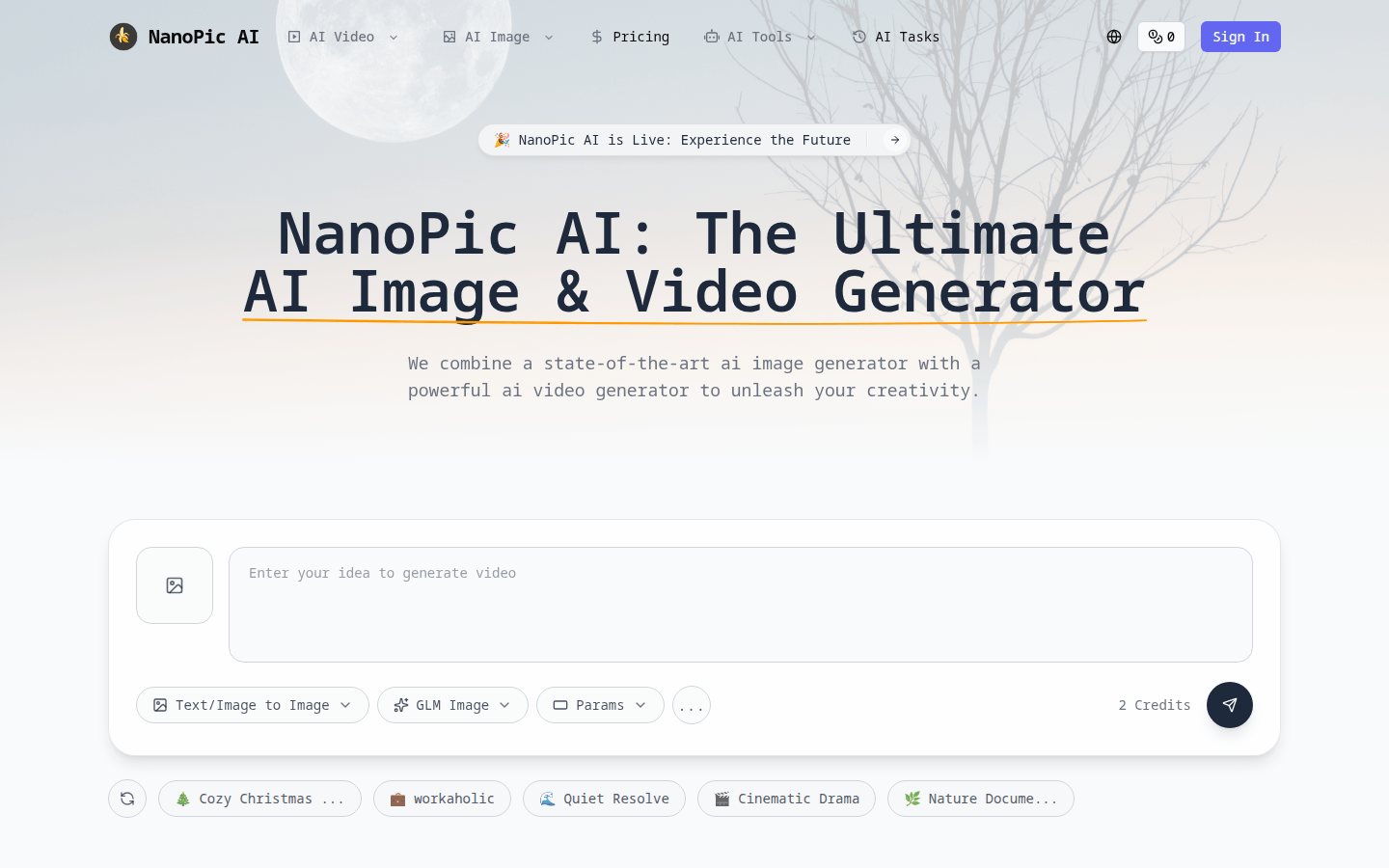 NanoPic AI：您的创意伙伴，打造惊艳图像与视频