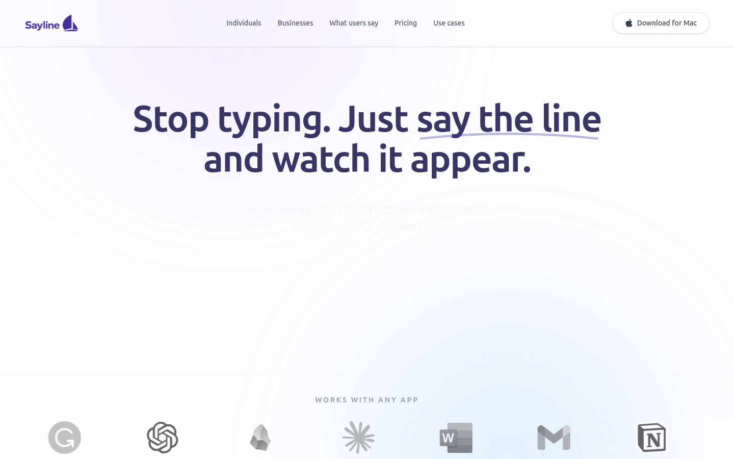Sayline：即时将您的想法转化为文字