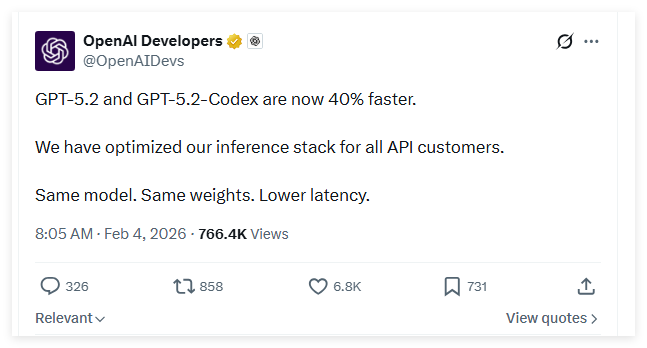 OpenAI's GPT-5.2 Gets a Speed Boost Without Price Hike
