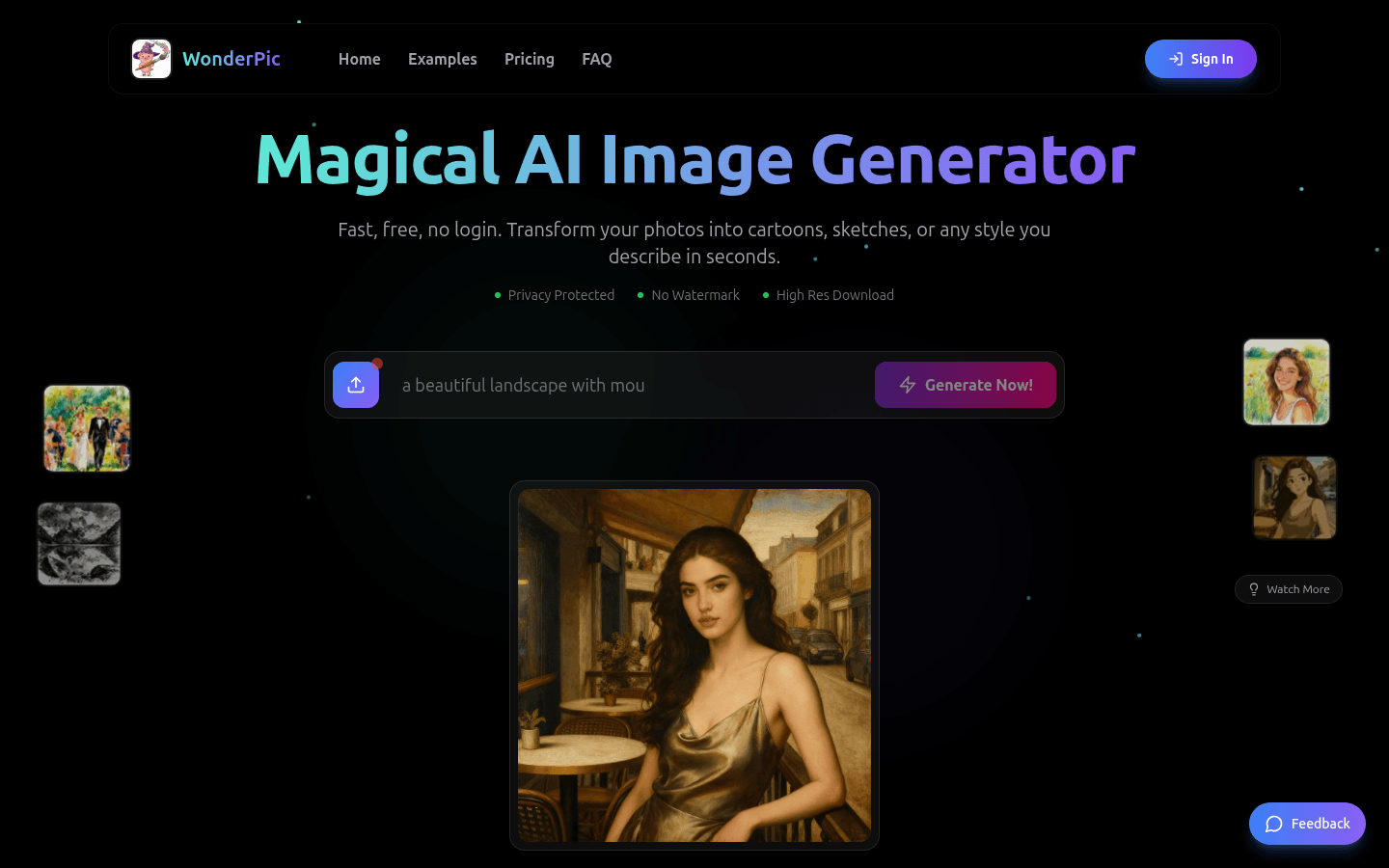 Transform Your Photos with WonderPic's AI Magic
