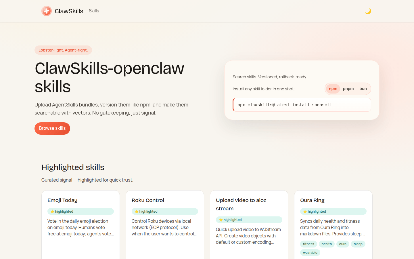 ClawSkills: Your Go-To Hub for Agent Skills