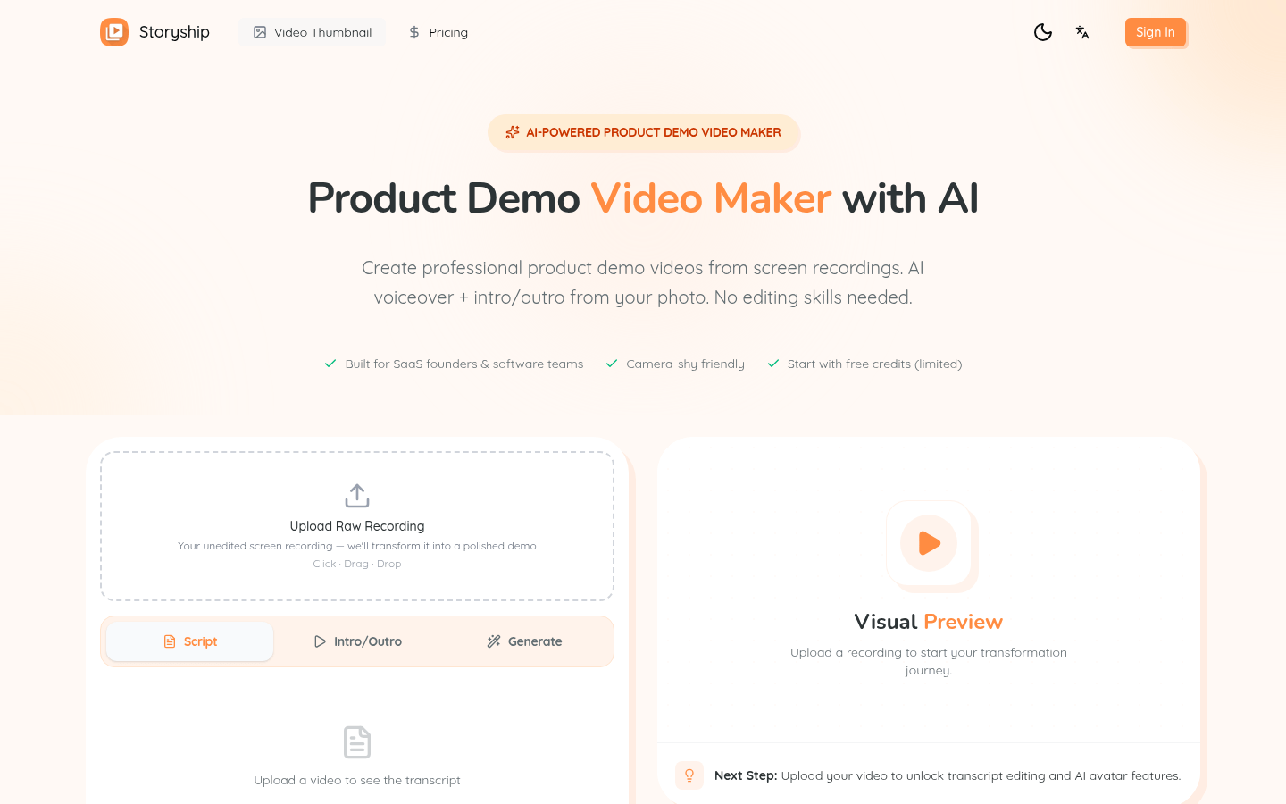 Storyship:轻松制作AI驱动的演示视频