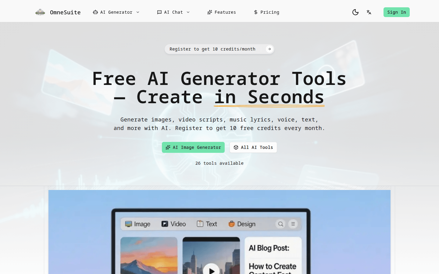 OmneSuite: Your Creative Sidekick Powered by AI