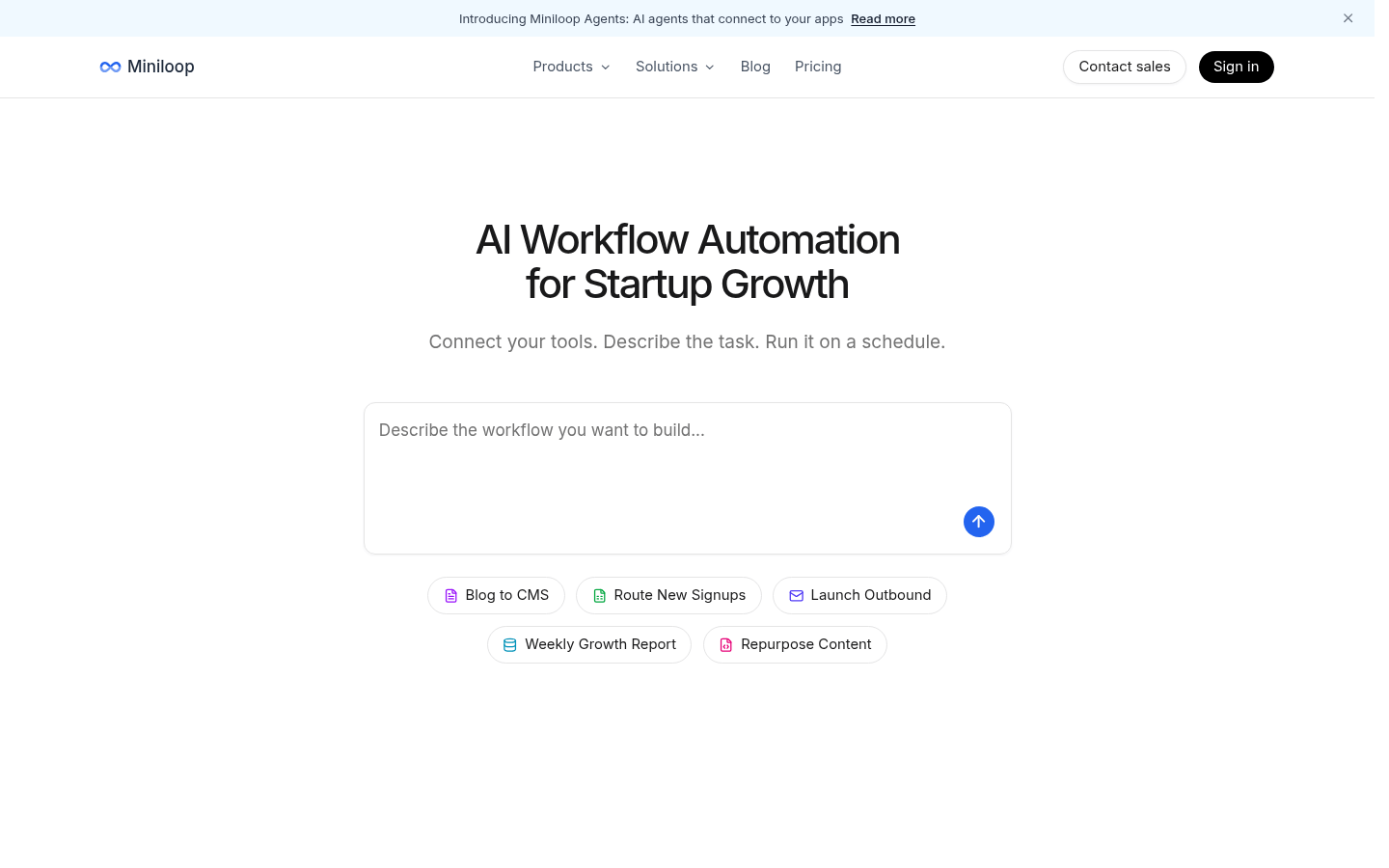 Miniloop: Your AI-Powered Workflow Sidekick