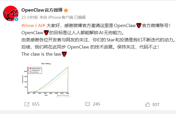 OpenClaw亮相社交媒体，引发中国AI巨头热议