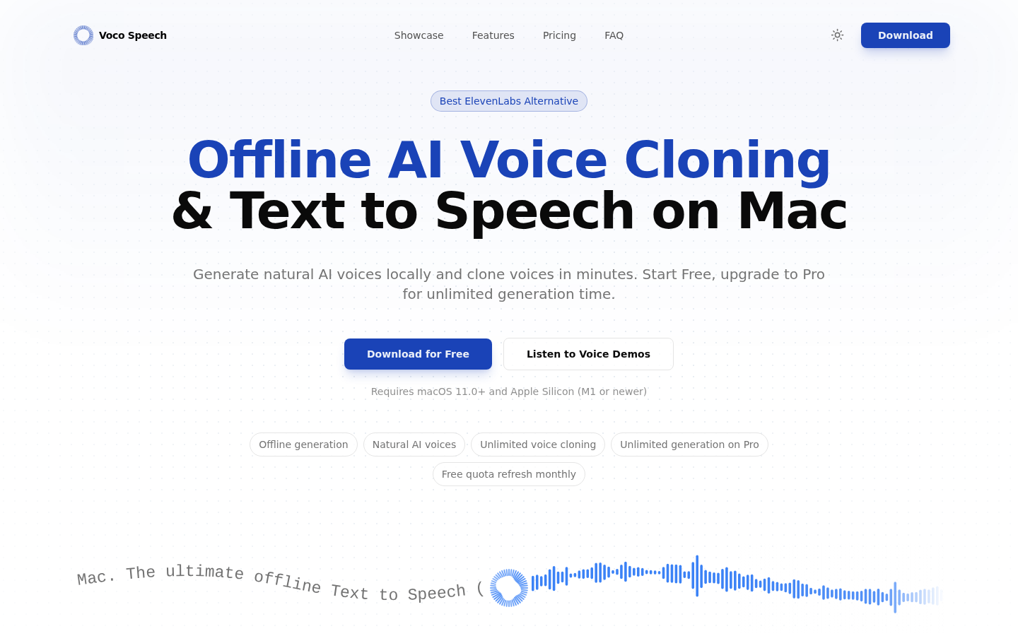 Voco Speech：您Mac上的私人AI语音工作室