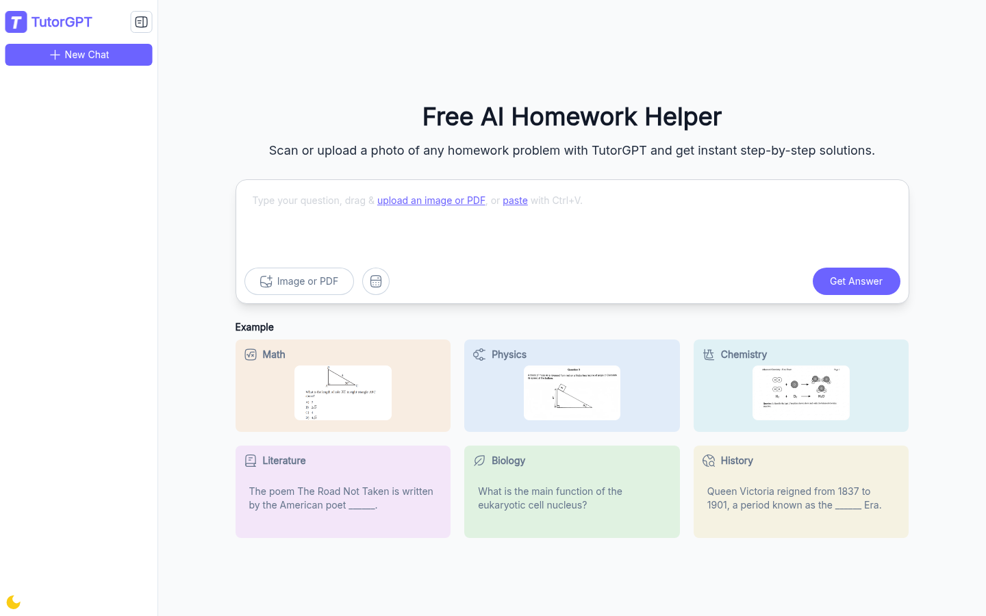 TutorGPT：您的AI驱动家庭作业助手