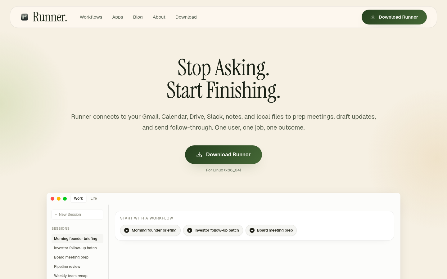 Runner: Your Smart Desktop AI Assistant for Seamless Workflow Automation
