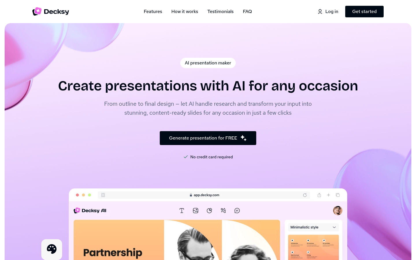 Decksy: AI-Powered Presentation Maker for Effortless Slides