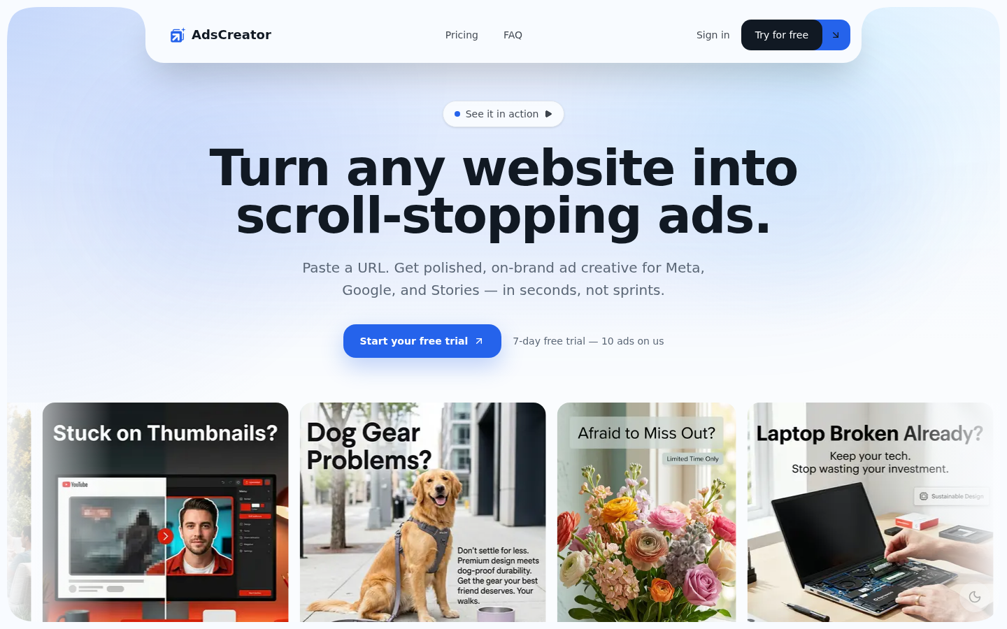 AdsCreator: AI-Powered Ad Magic for Busy Marketers