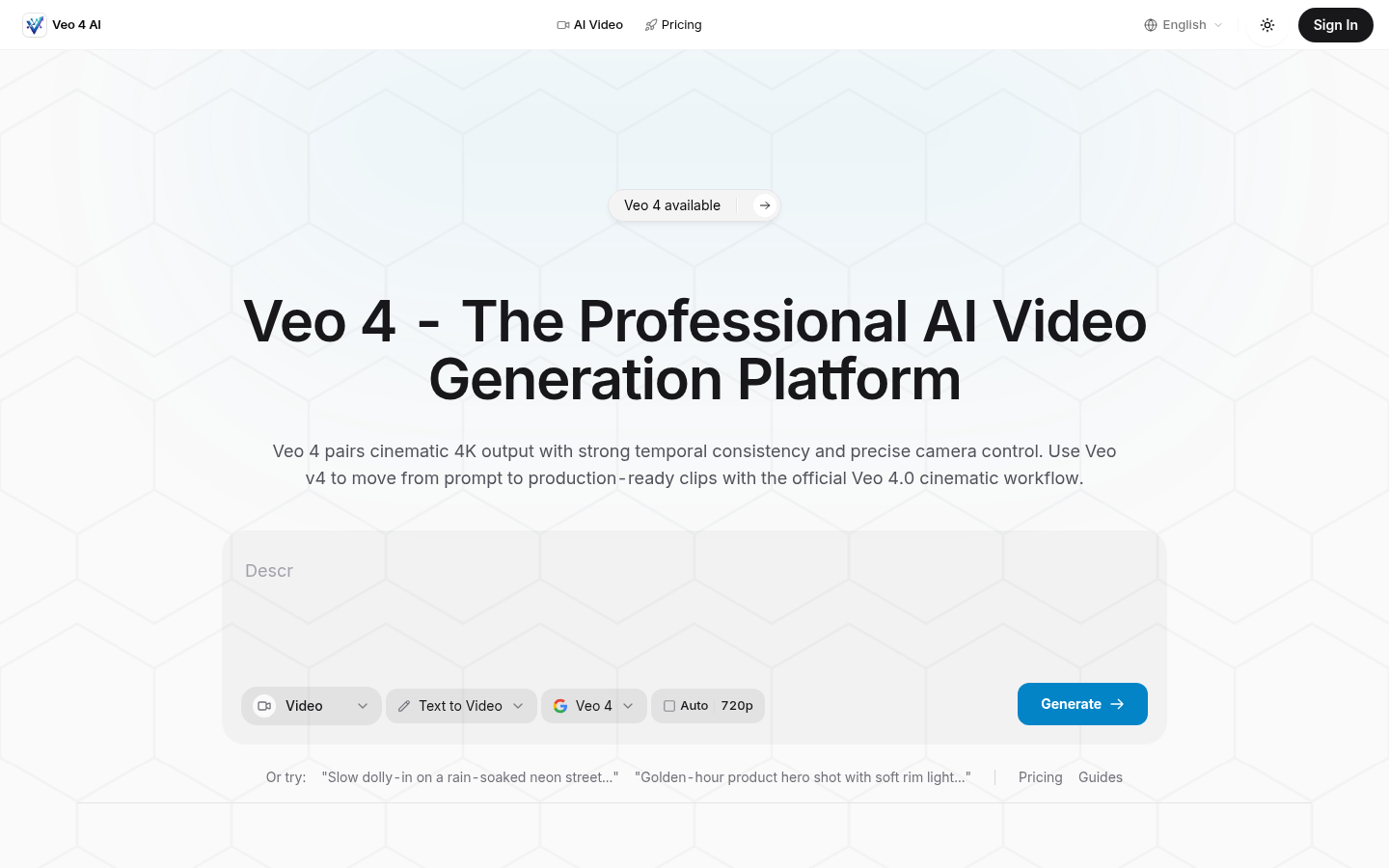 Veo4 AI: Your Go-To for Cinematic Video Magic