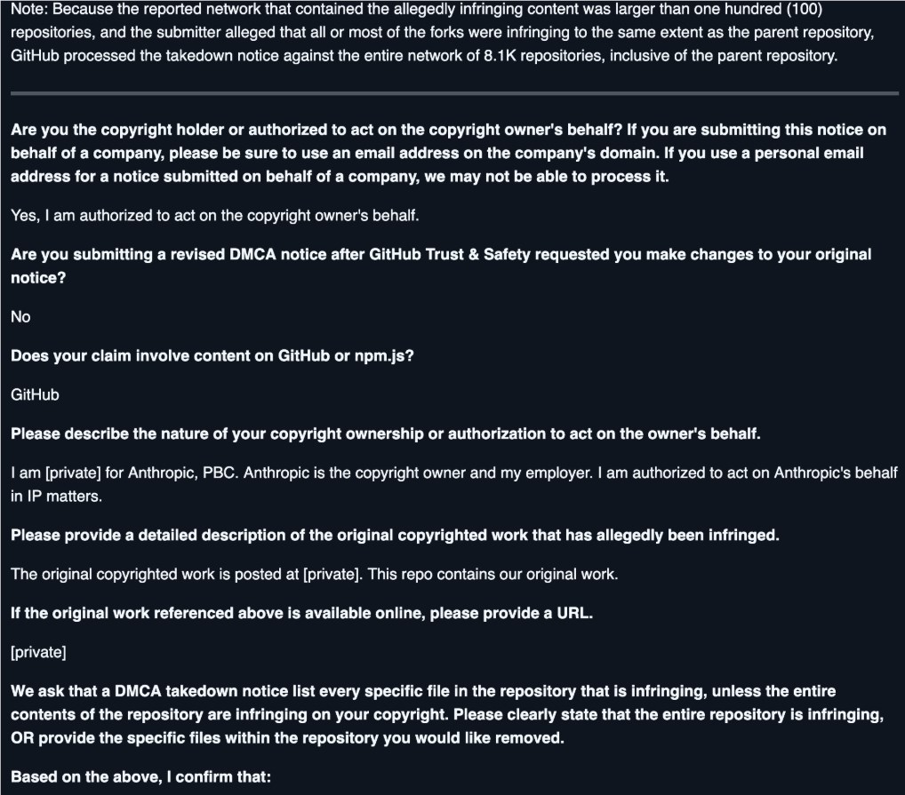 Anthropic版权整顿行动：GitHub下架8100个AI代码仓库