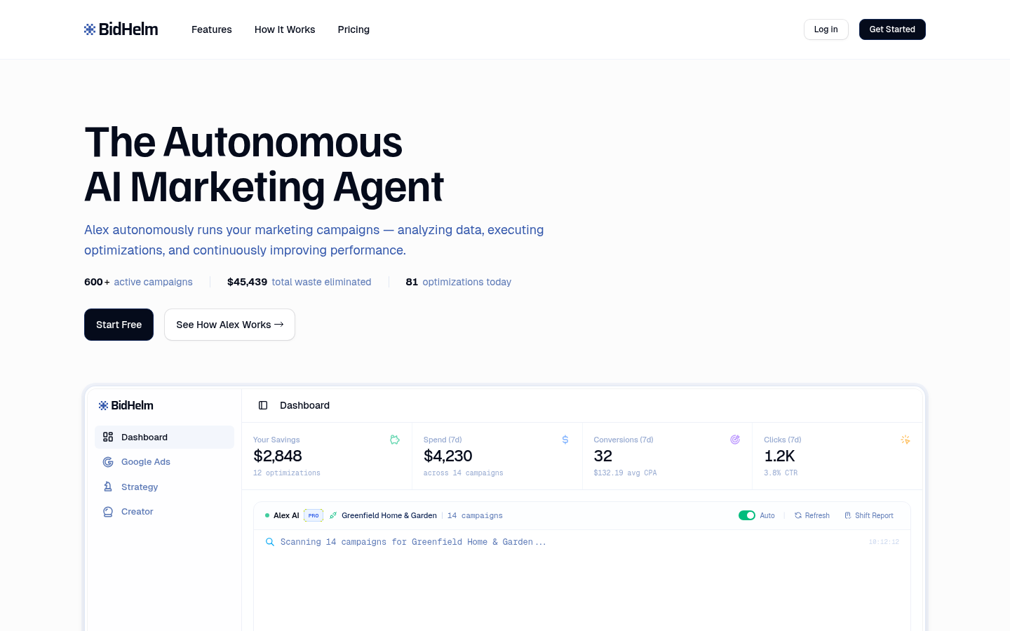 BidHelm：您的AI驱动Google Ads智能助手
