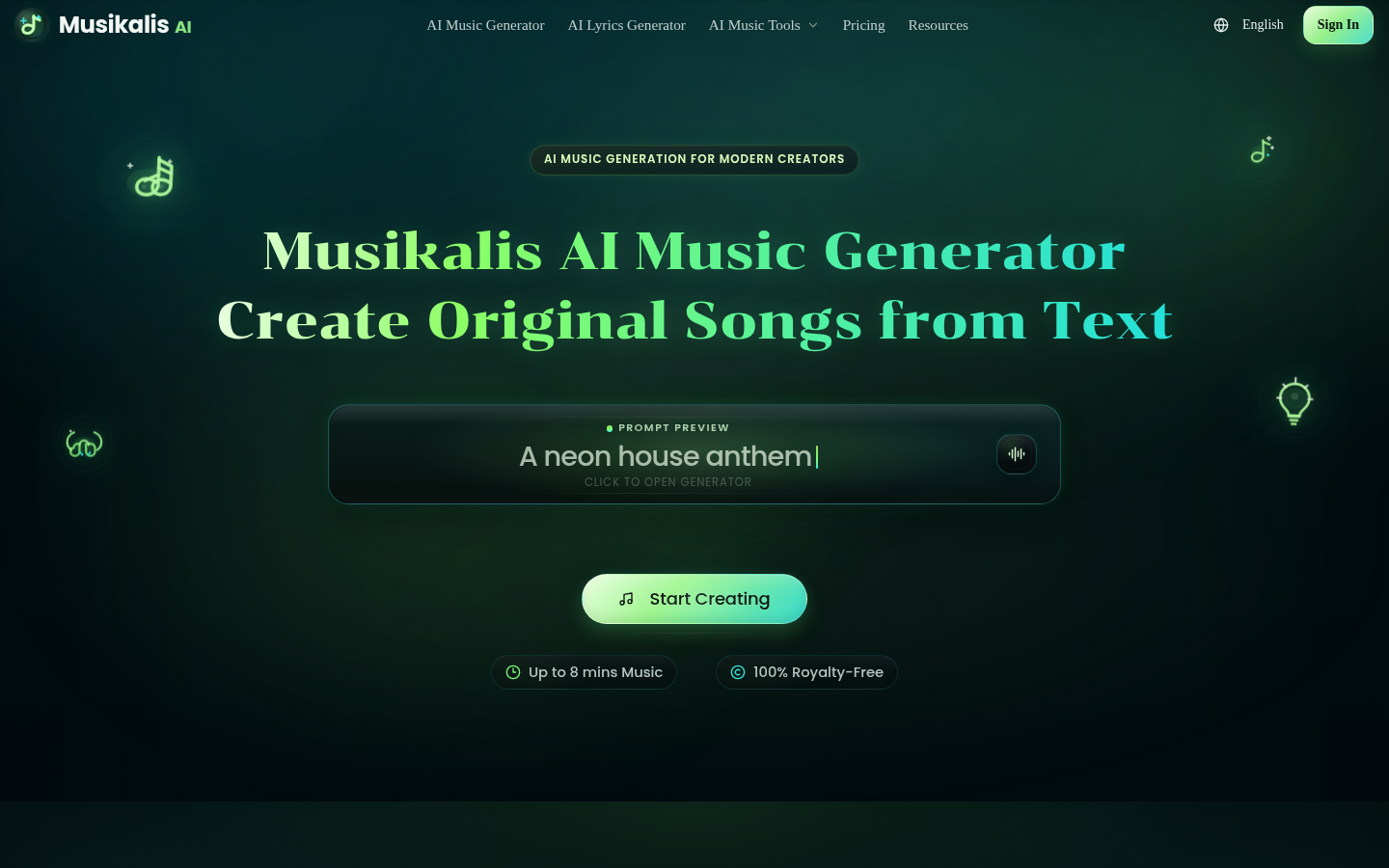 Musikalis AI：几分钟内将文字转化为原创音乐