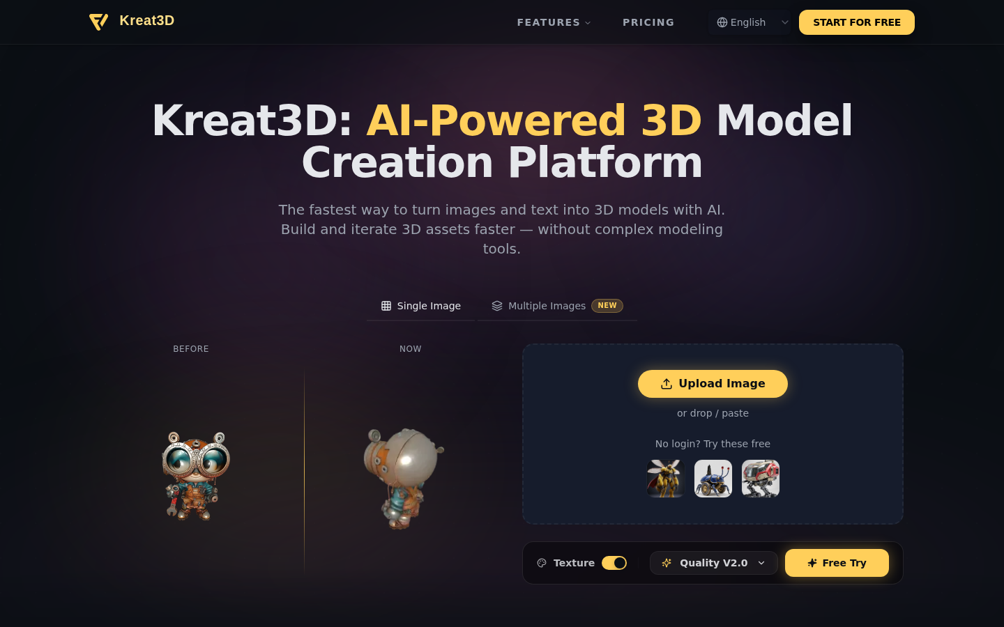 Kreat3D：AI驱动的3D建模，化繁为简