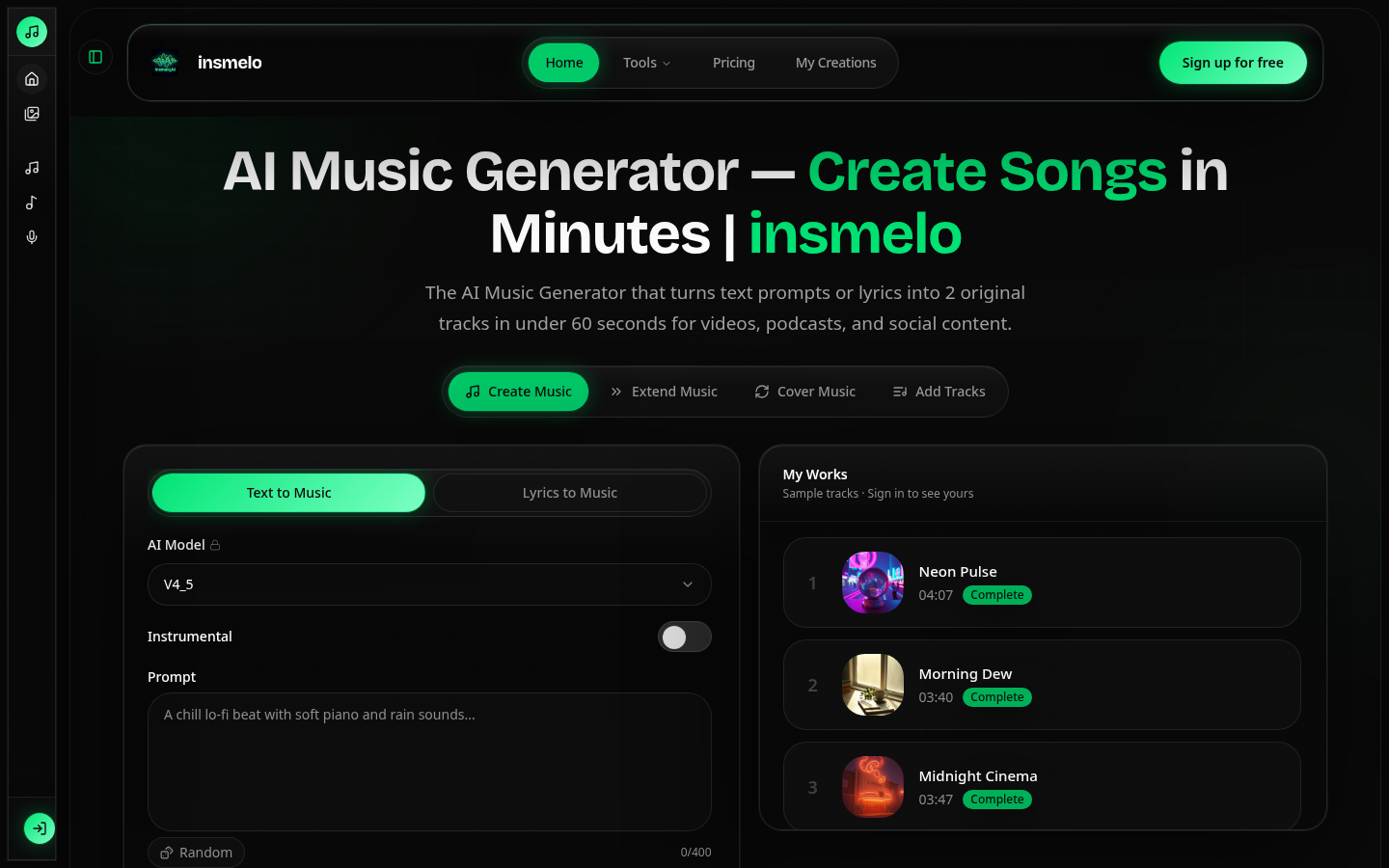 Insmelo:你的AI驱动音乐创作助手