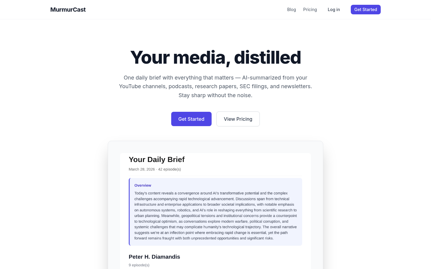 MurmurCast: Your AI-Powered Media Digest
