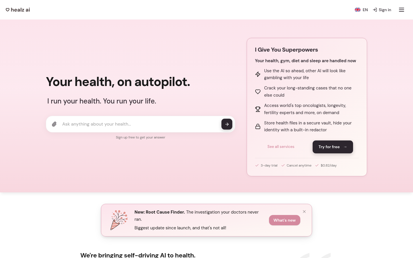 Healz.AI：您的智能健康伴侣，提供精准诊断