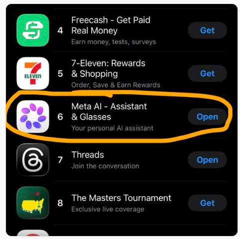 Meta's Muse Spark Ignites AI App Surge to Top 5 on App Store