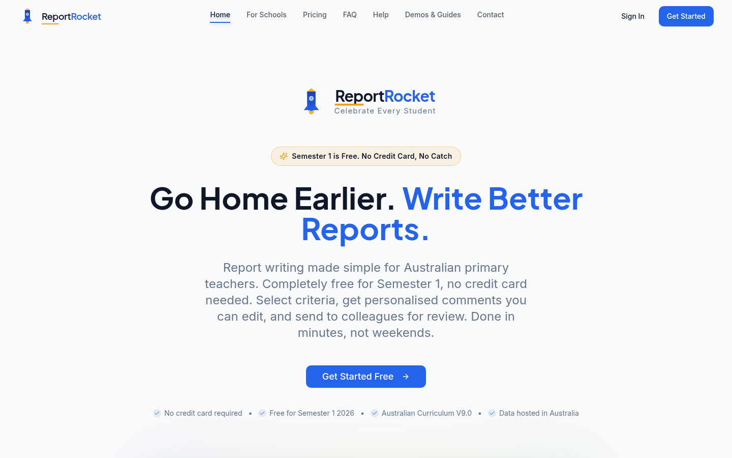 ReportRocket: AI-Powered Report Writing for Australian Teachers