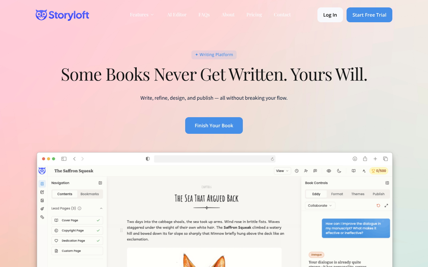 Storyloft: Your AI-Powered Writing Companion for Seamless Book Creation