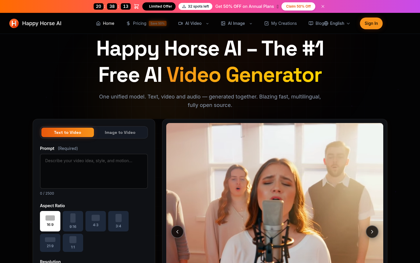 Happy Horse AI：一款面向创作者的免费开源视频生成工具