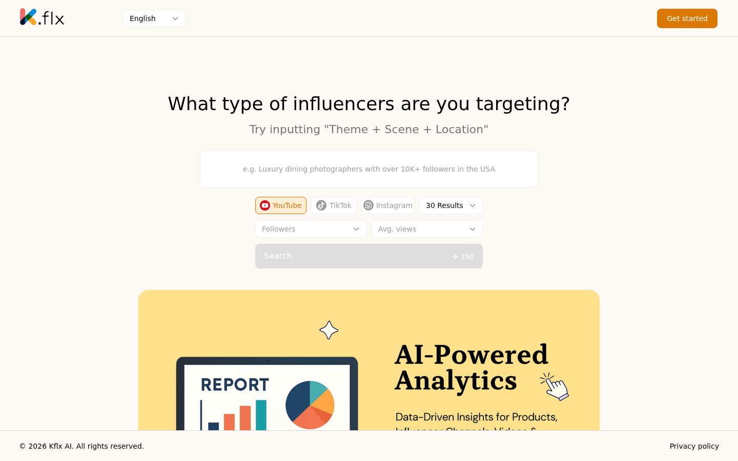 Kflx AI： influencer营销的智能助手