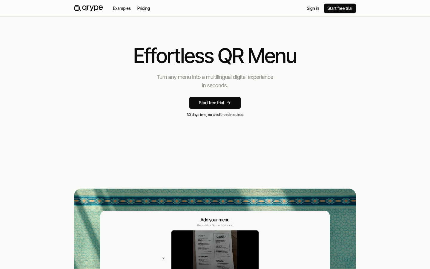 Qrype: Transform Your Restaurant Menu into a Digital Experience